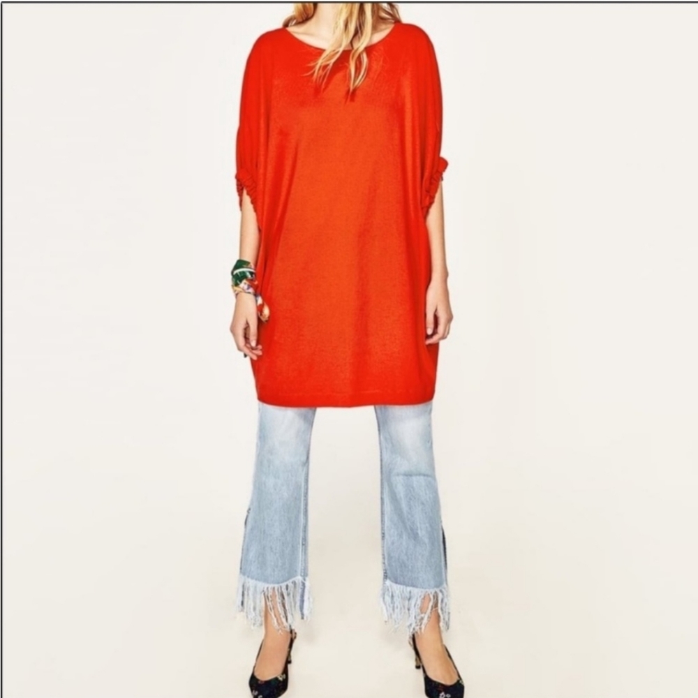 Zara Orange Blouson Oversized Tunic - Picture 8 of 8